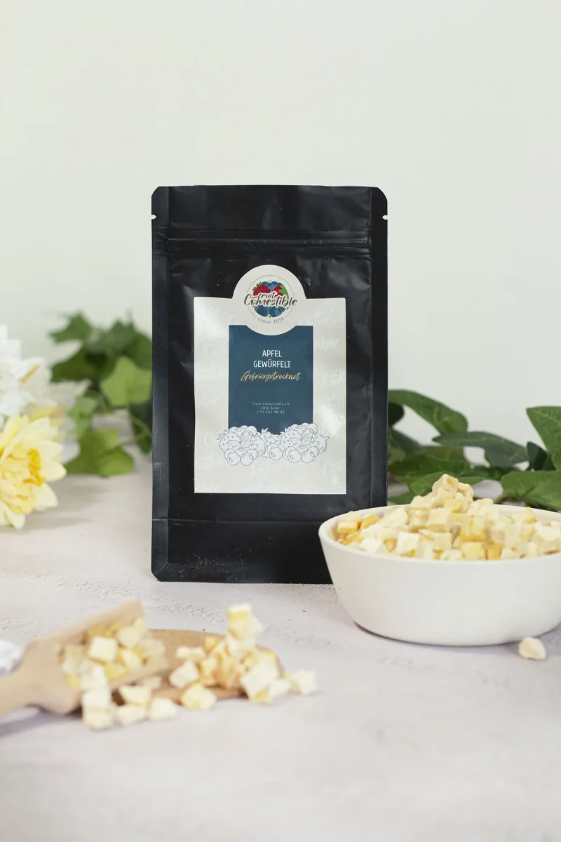 Gefriergetrockneter Apfel | Gewürfelt | 200g